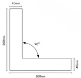 VISOR Balustrade - Aluminium 90 Degrees Joiner for Handrail Friction Insert - 200x200x1.2mm